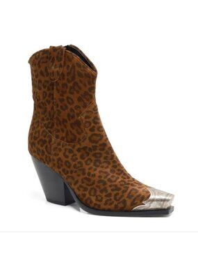 NEW Free People Brayden Western Boots Leopard Festival Cowgirl Country Women 8
